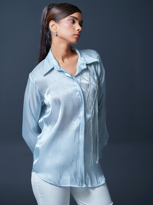 Lysa Club Shirt with handwork on one side