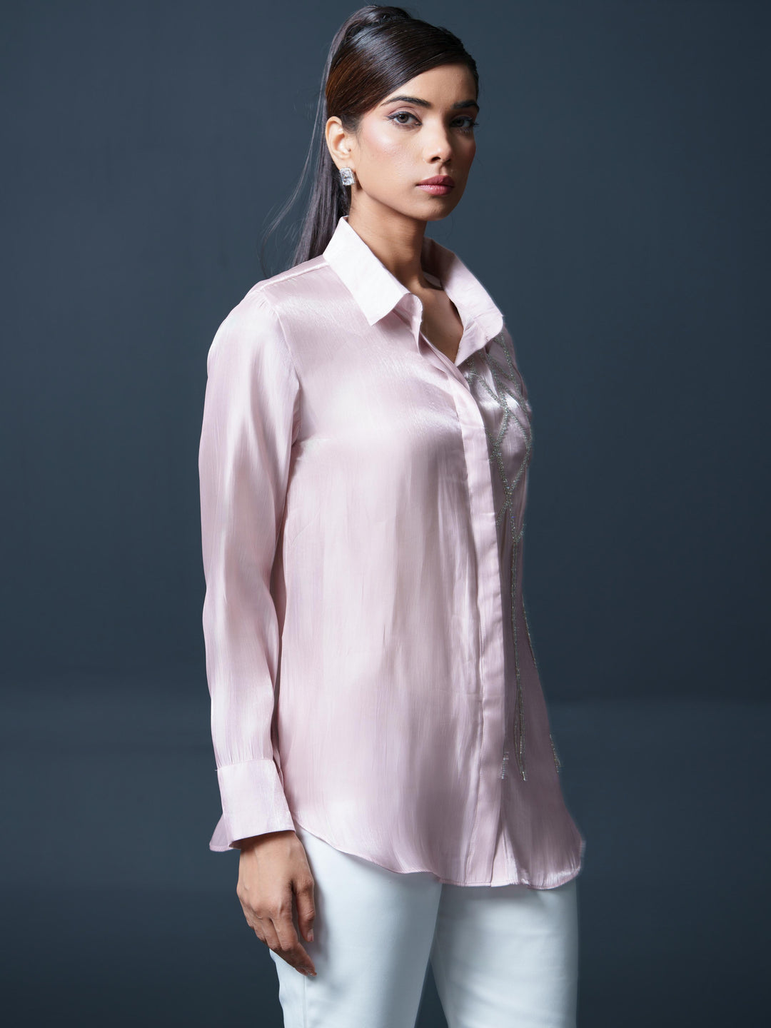 Lysa Club Shirt with handwork on one side