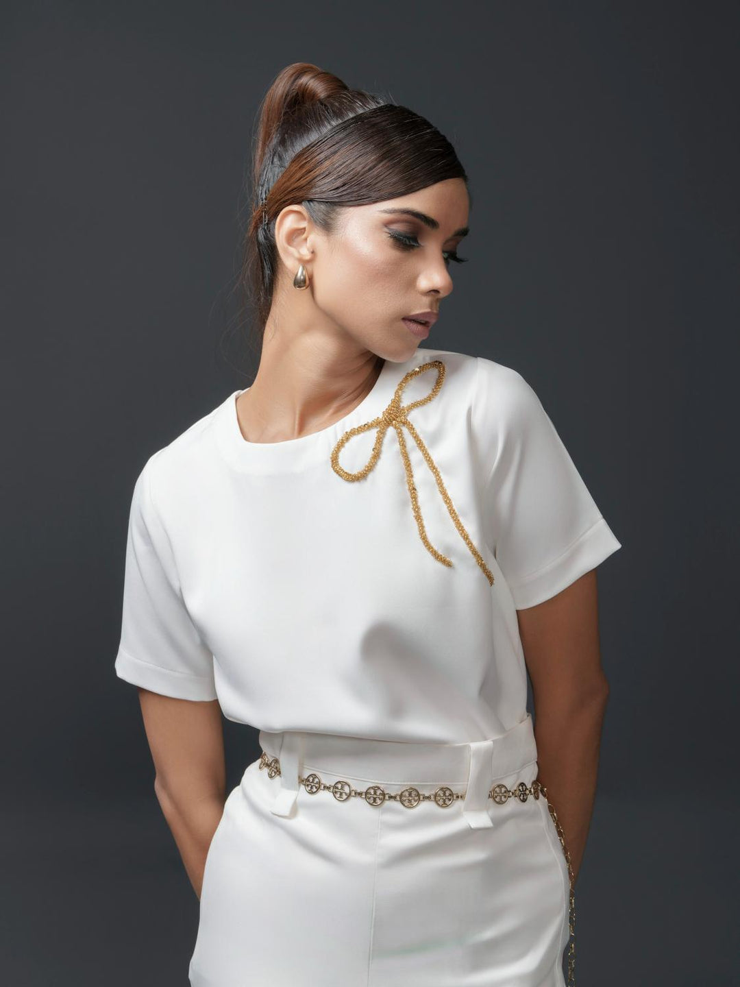 Buy Brenda Club Shirt with Bow Motif for Women