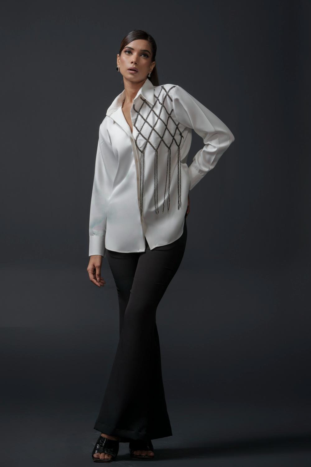 Lysa Club Shirt with handwork on one side