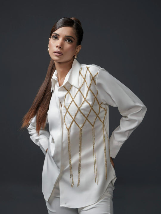 Lysa Club Shirt with handwork on one side