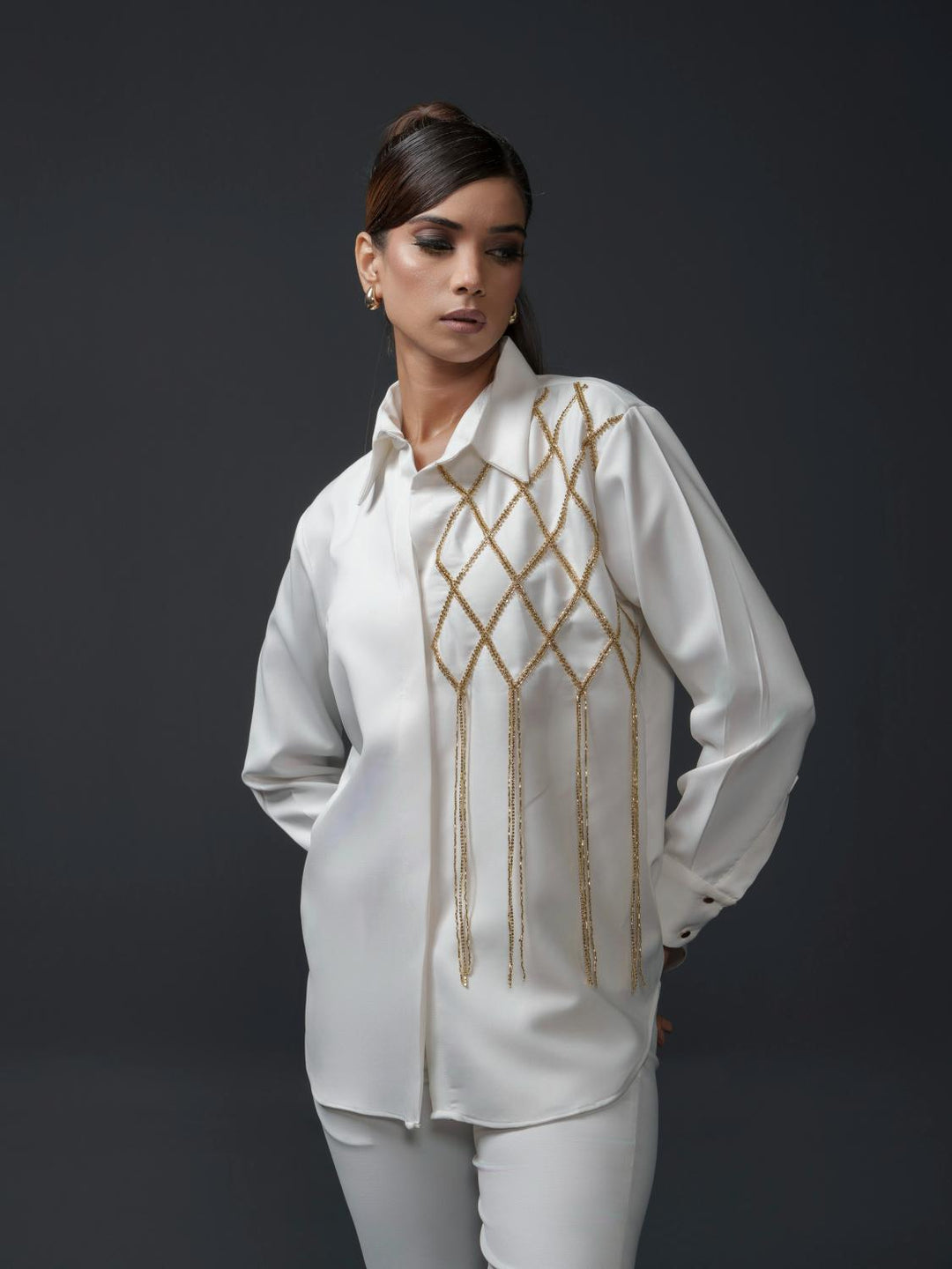Lysa Club Shirt with handwork on one side