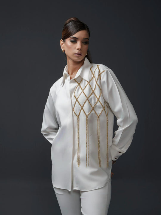 Lysa Club Shirt with handwork on one side