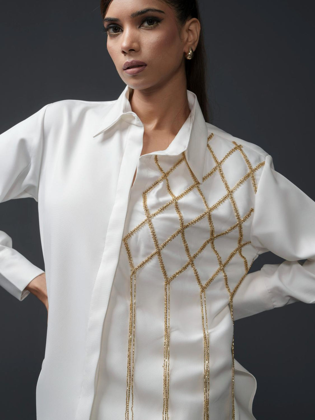 Lysa Club Shirt with handwork on one side