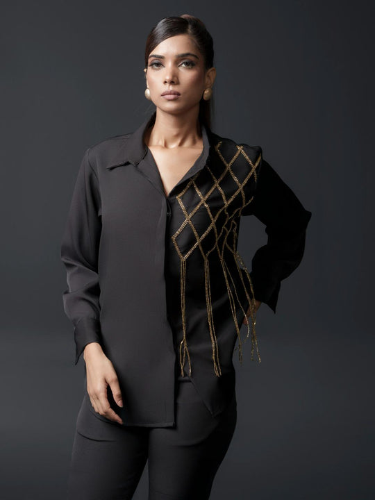 Lysa Club Shirt with handwork on one side