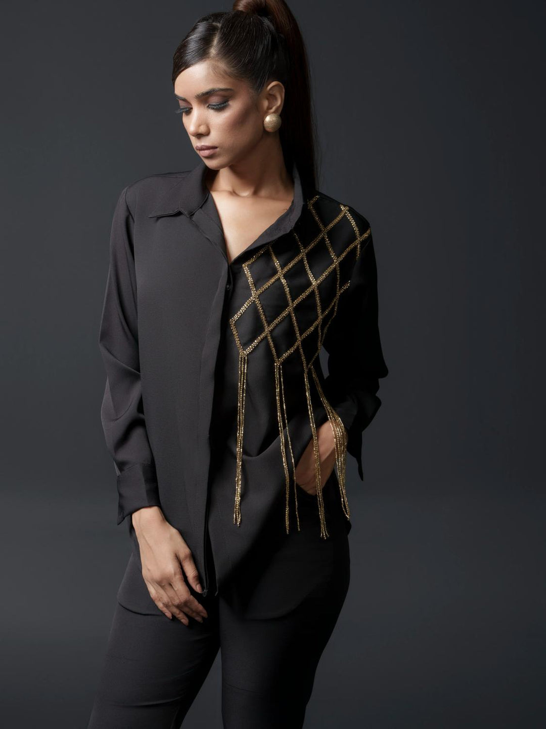 Lysa Club Shirt with handwork on one side