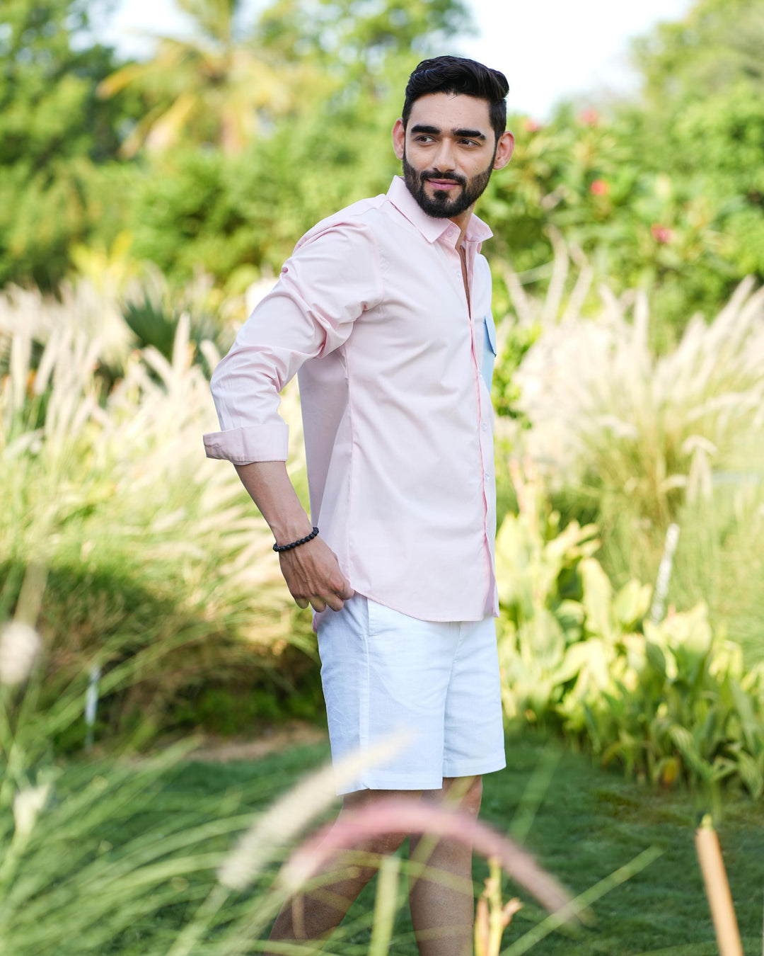 Paradise Men Cotton Shirt with Colored Pocket