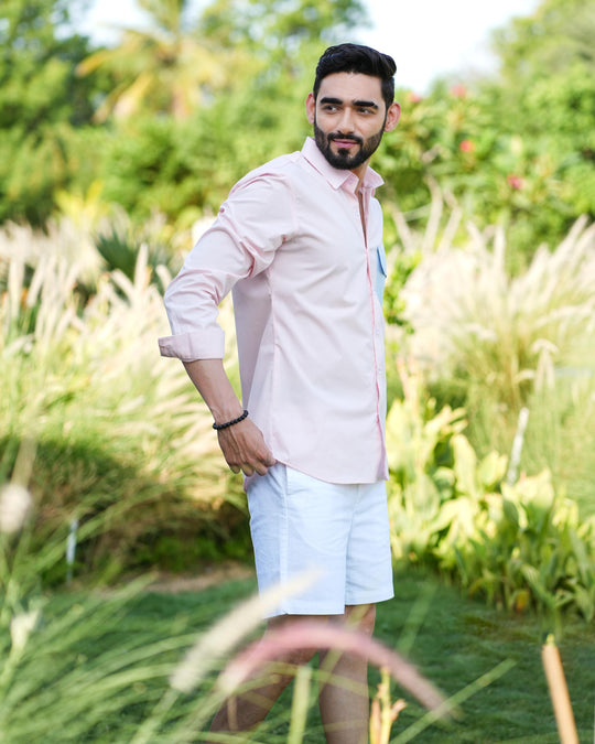 Paradise Men Cotton Shirt with Colored Pocket