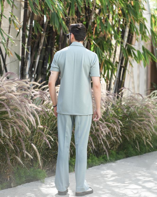 Alchemy- Two Button Shirt with Pant in Premium Popcorn Cotton