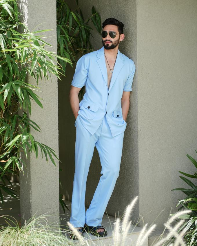 Alchemy- Two Button Shirt with Pant in Premium Popcorn Cotton