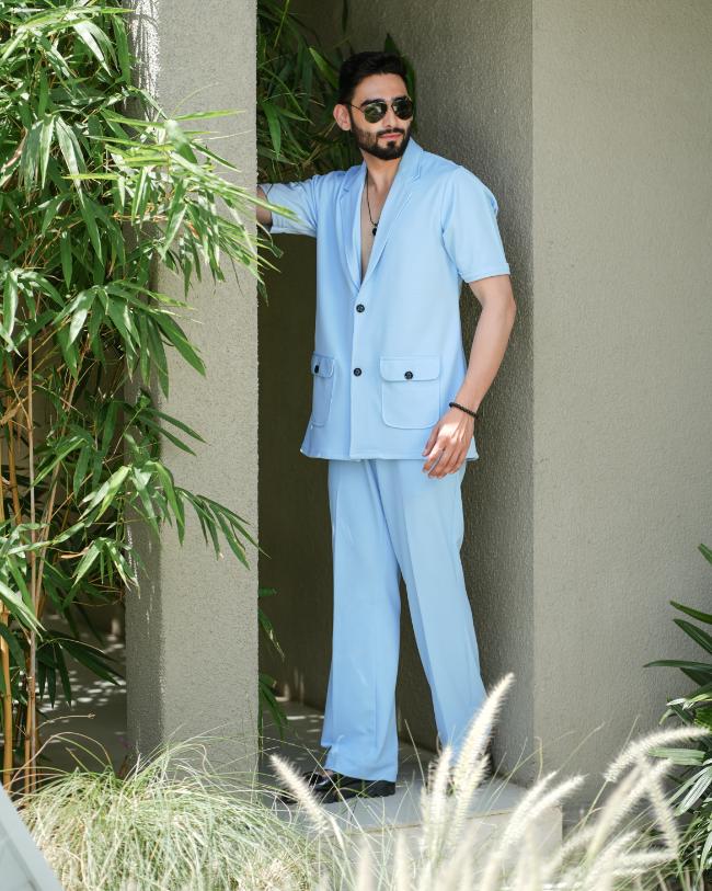 Alchemy- Two Button Shirt with Pant in Premium Popcorn Cotton