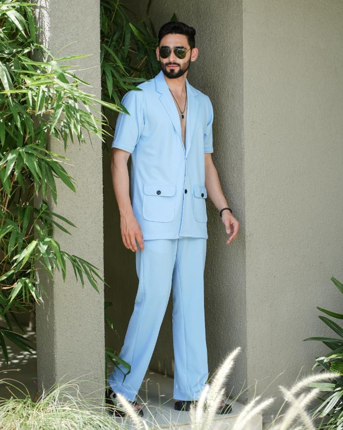 Alchemy- Two Button Shirt with Pant in Premium Popcorn Cotton