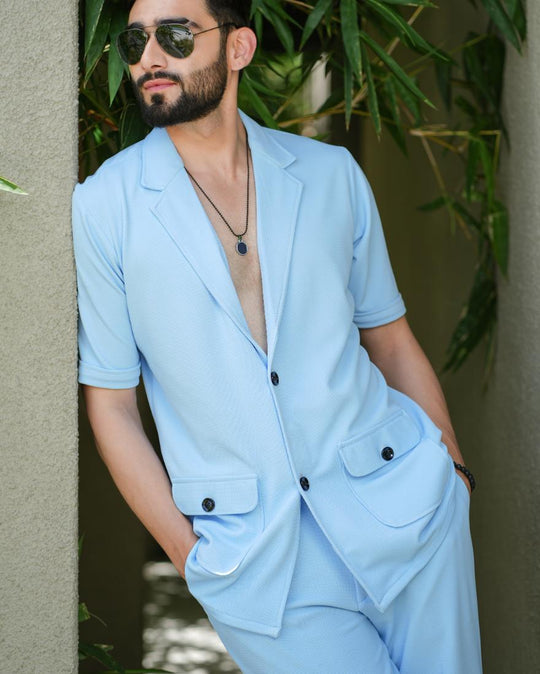 Alchemy- Two Button Shirt with Pant in Premium Popcorn Cotton