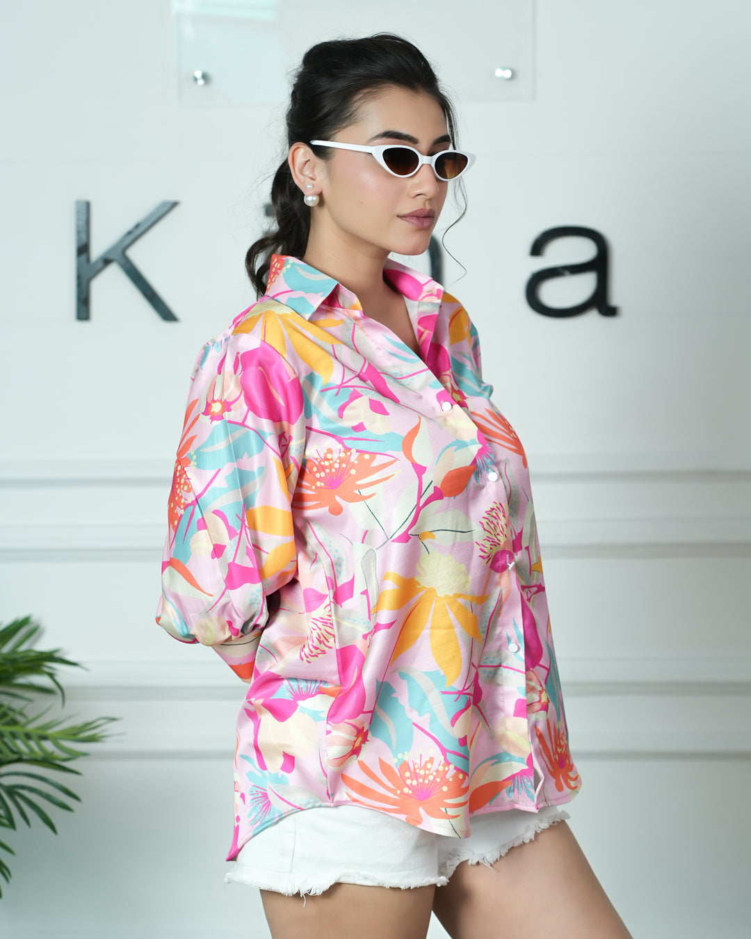 Pink Passion Comfort Fit Shirt in Linen Satin