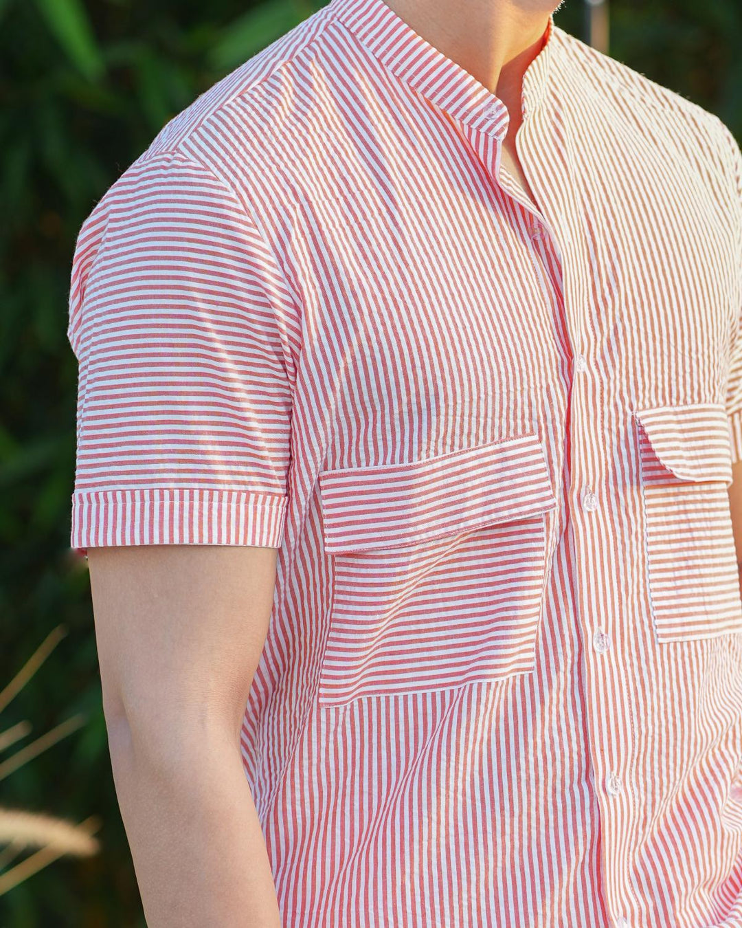 Vibes Men Striped Cotton Co-Ord Set
