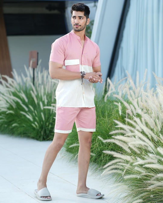 Escape Men Banana Fiber Color Block Men Co-Ord Set