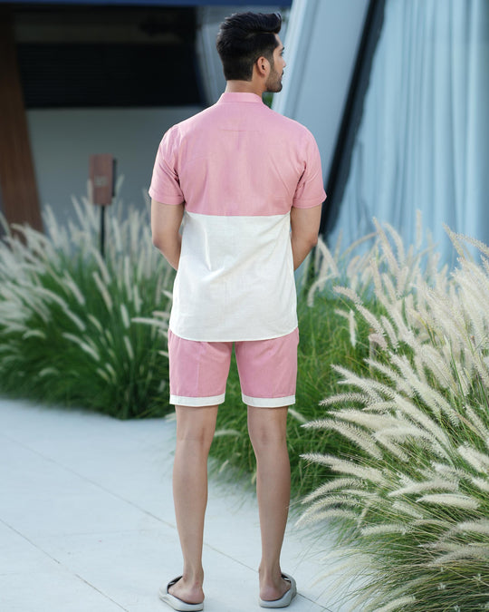 Escape Men Banana Fiber Color Block Men Co-Ord Set