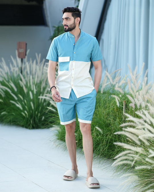Escape Men Banana Fiber Color Block Men Co-Ord Set