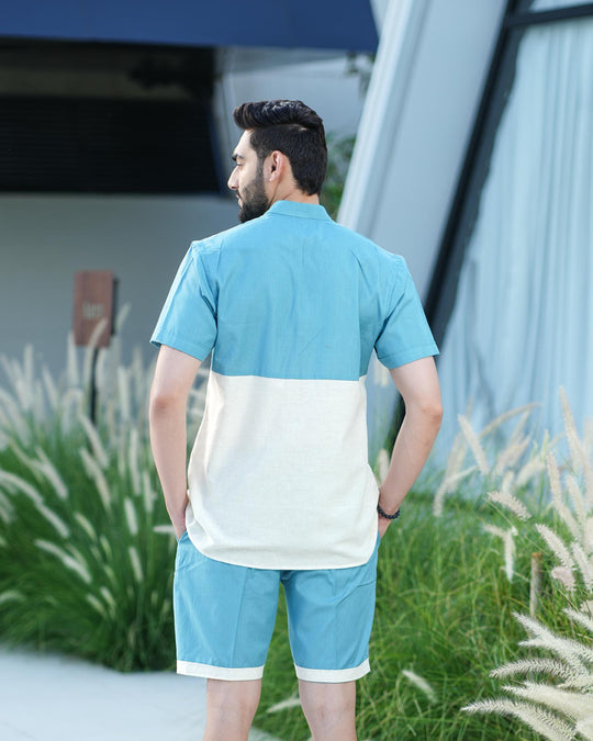 Escape Men Banana Fiber Color Block Men Co-Ord Set