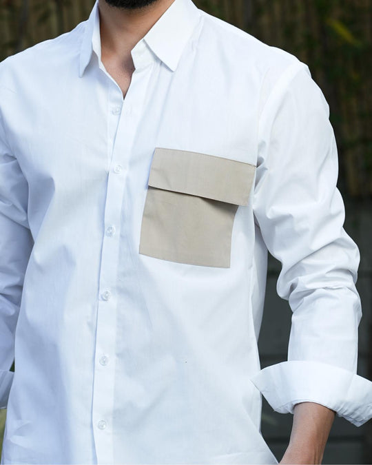 Paradise Men Cotton Shirt with Colored Pocket