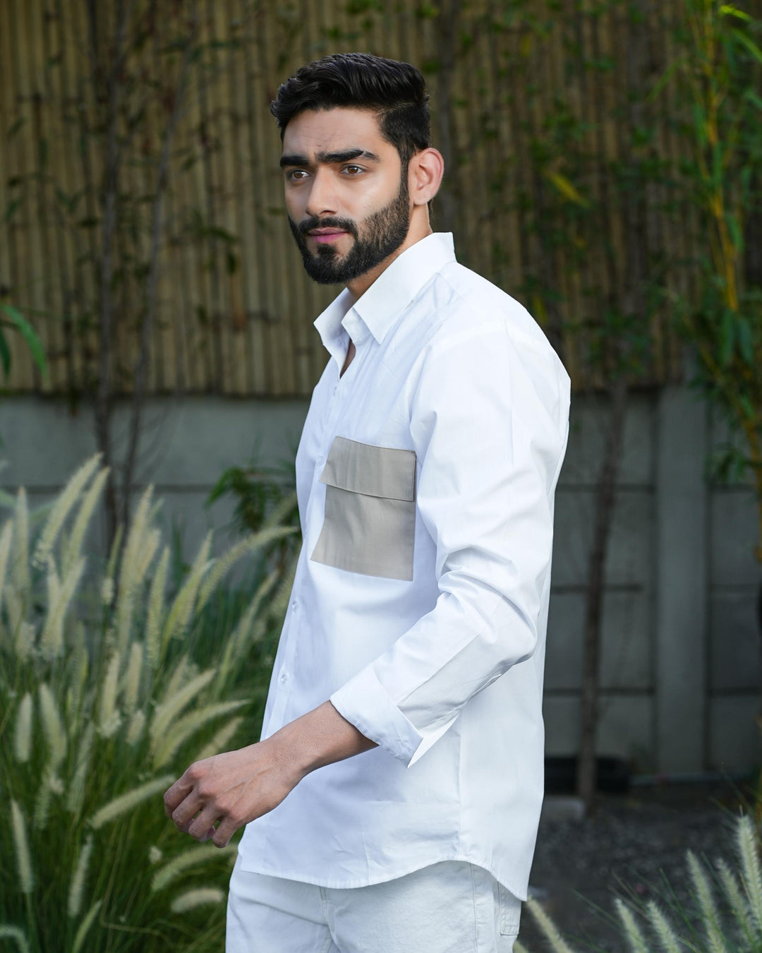 Paradise Men Cotton Shirt with Colored Pocket