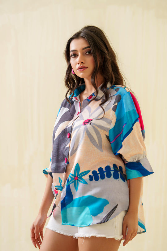 oversized printed women shirt