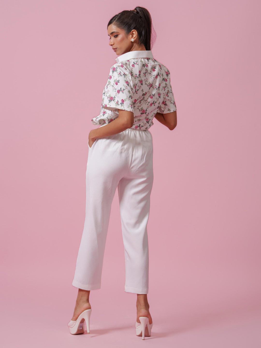 Senorita-  Floral Printed Top in Banana Lycra