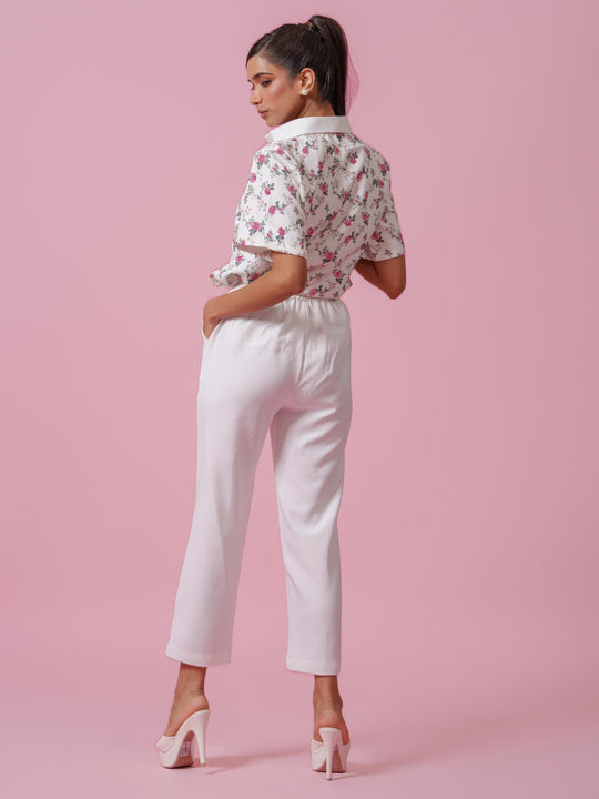 Senorita-  Floral Printed Top in Banana Lycra