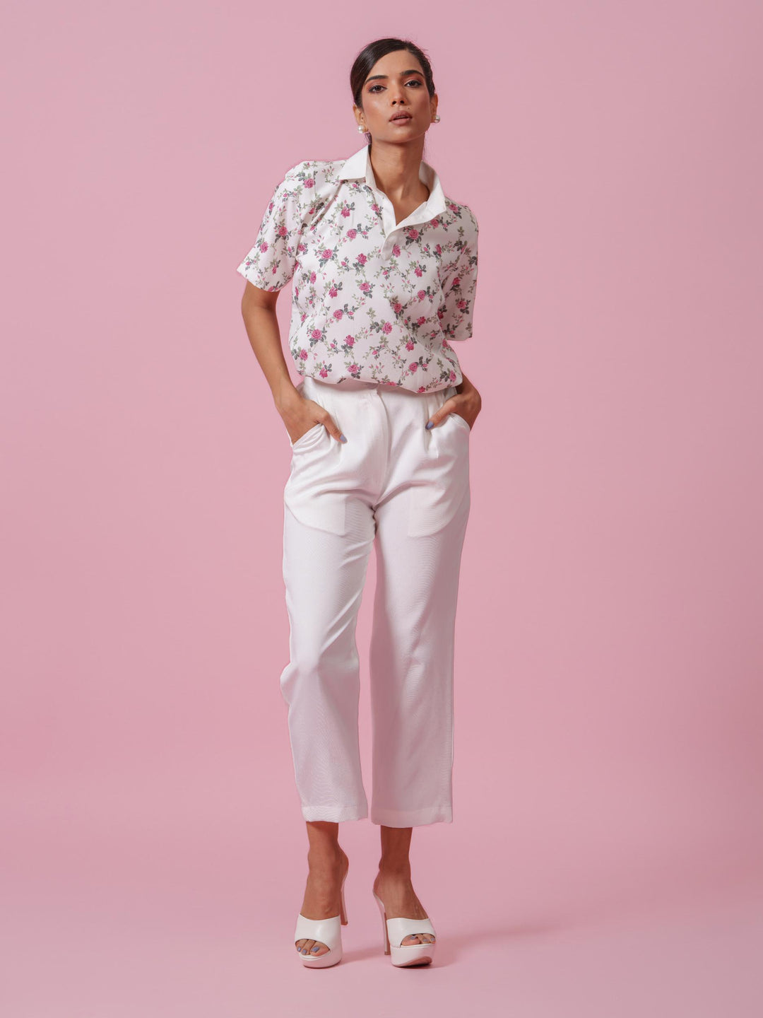 Senorita-  Floral Printed Top in Banana Lycra