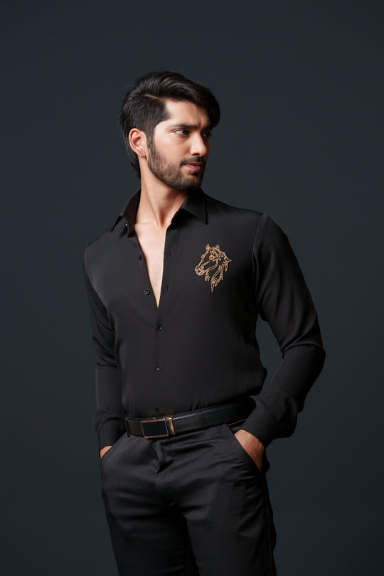 Daniel- Men Black Shirt with a small motif