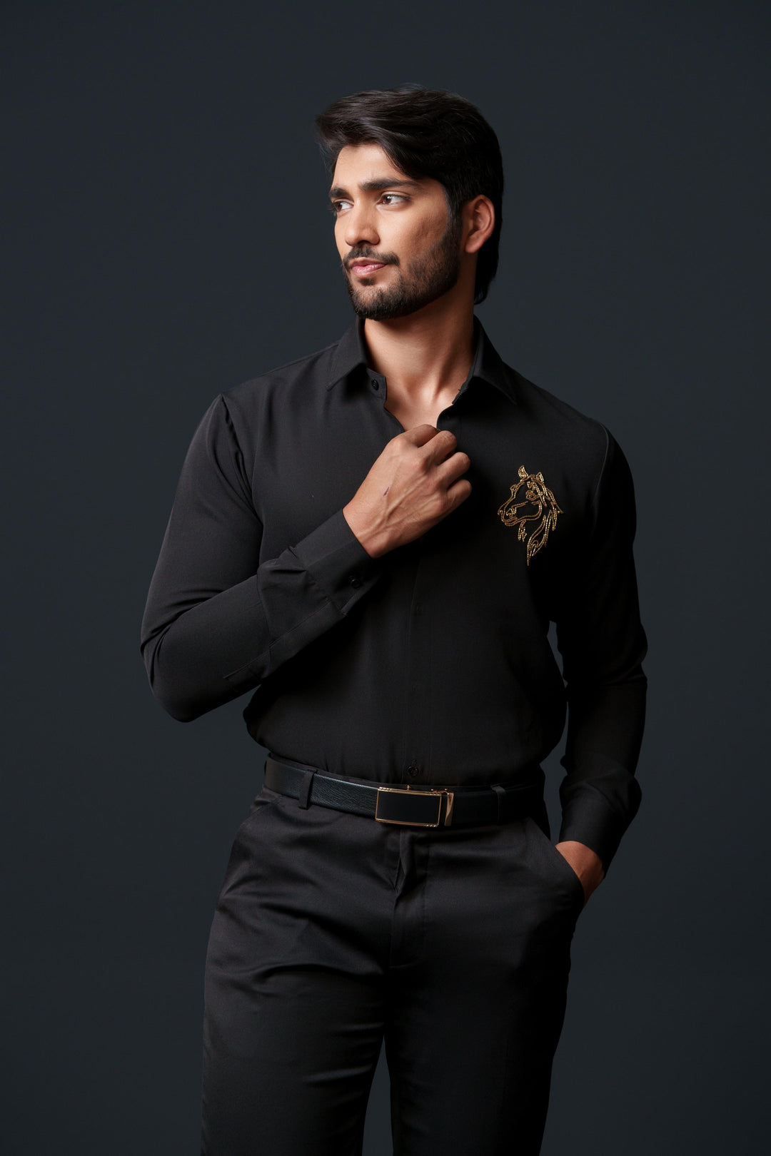 Daniel- Men Black Shirt with a small motif