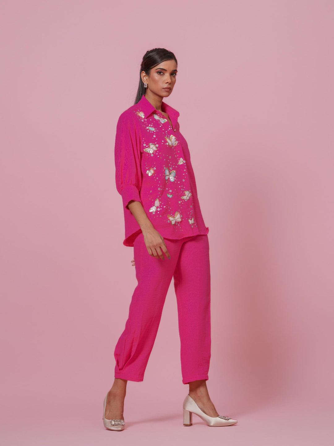 Emma- Premium Linen Hand Embroidered Women Co-Ord Set