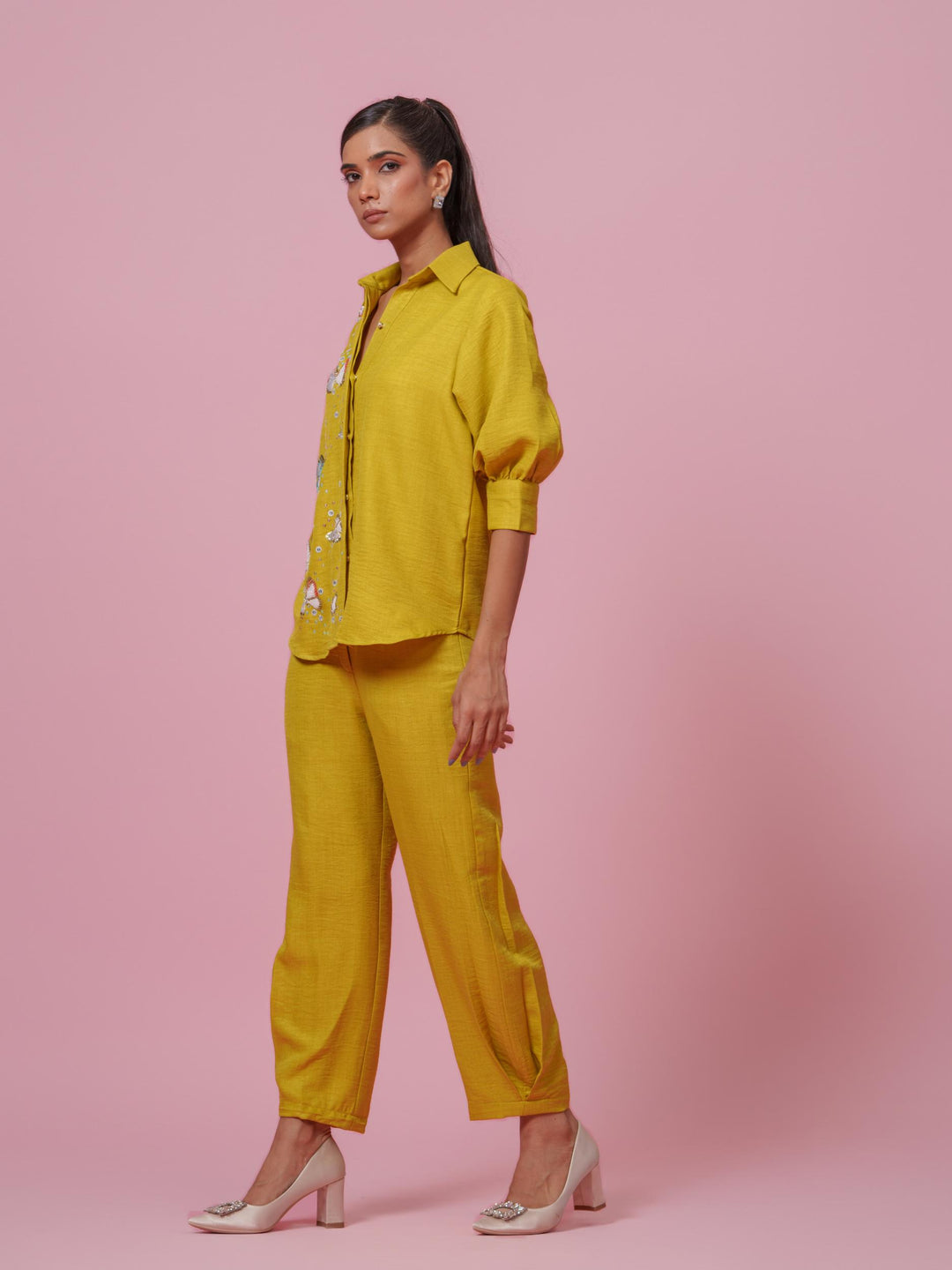 Emma- Premium Linen Hand Embroidered Women Co-Ord Set