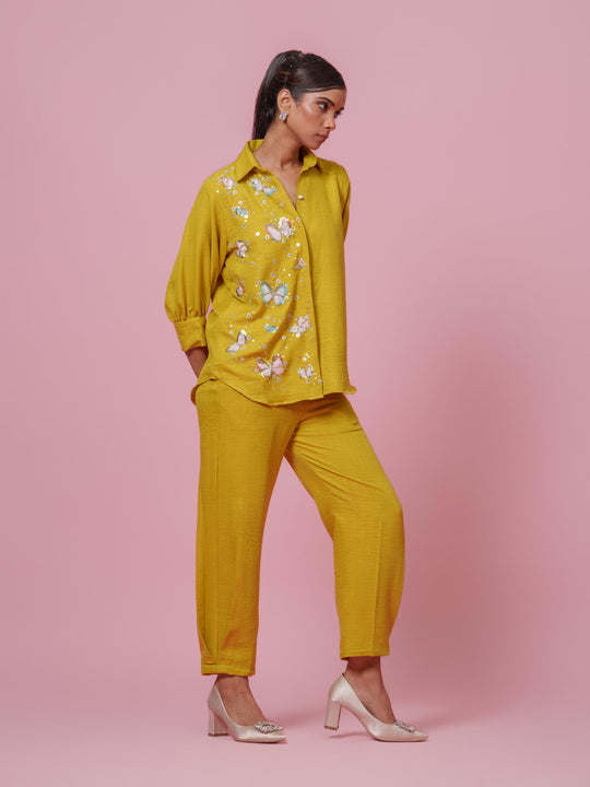 Emma- Premium Linen Hand Embroidered Women Co-Ord Set