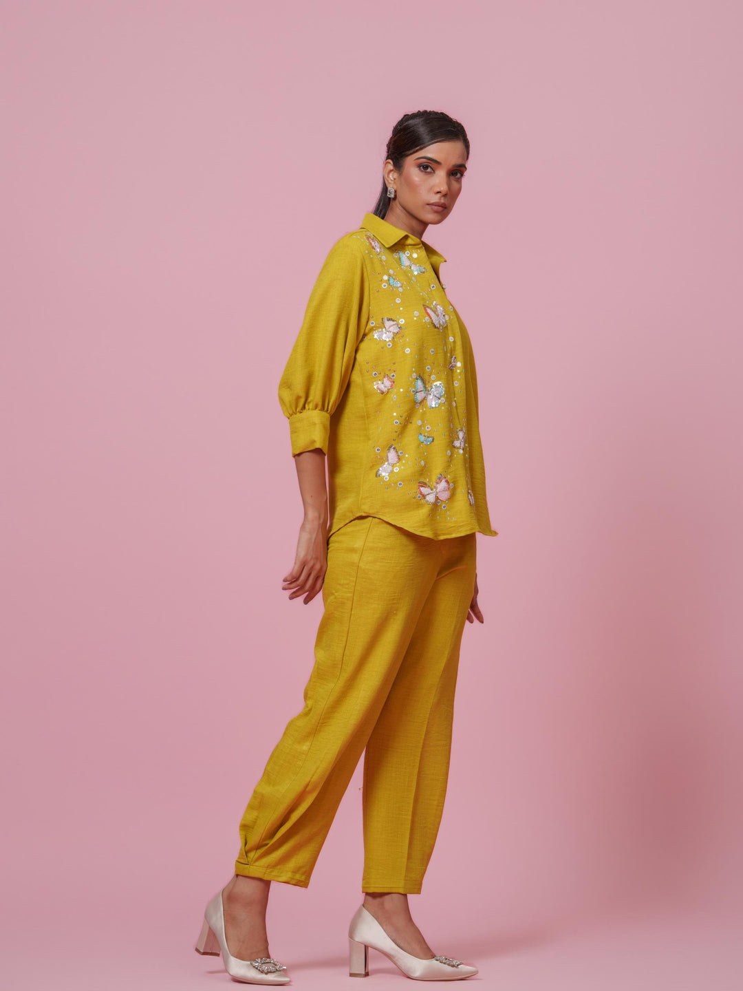 Emma- Premium Linen Hand Embroidered Women Co-Ord Set