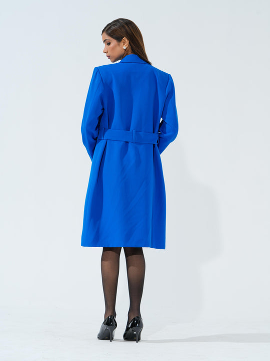 Candy - Women's Longline Coat in Banana crape