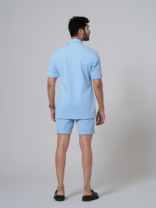Noha- Two Button Shirt with Shorts in Premium Popcorn cotton