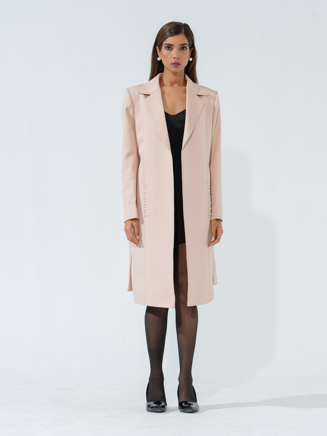 Candy - Women's Longline Coat in Banana crape