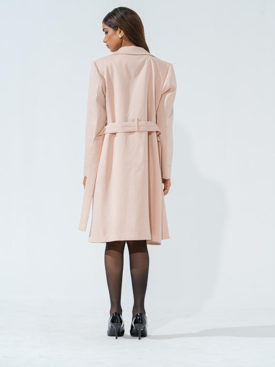 Candy - Women's Longline Coat in Banana crape