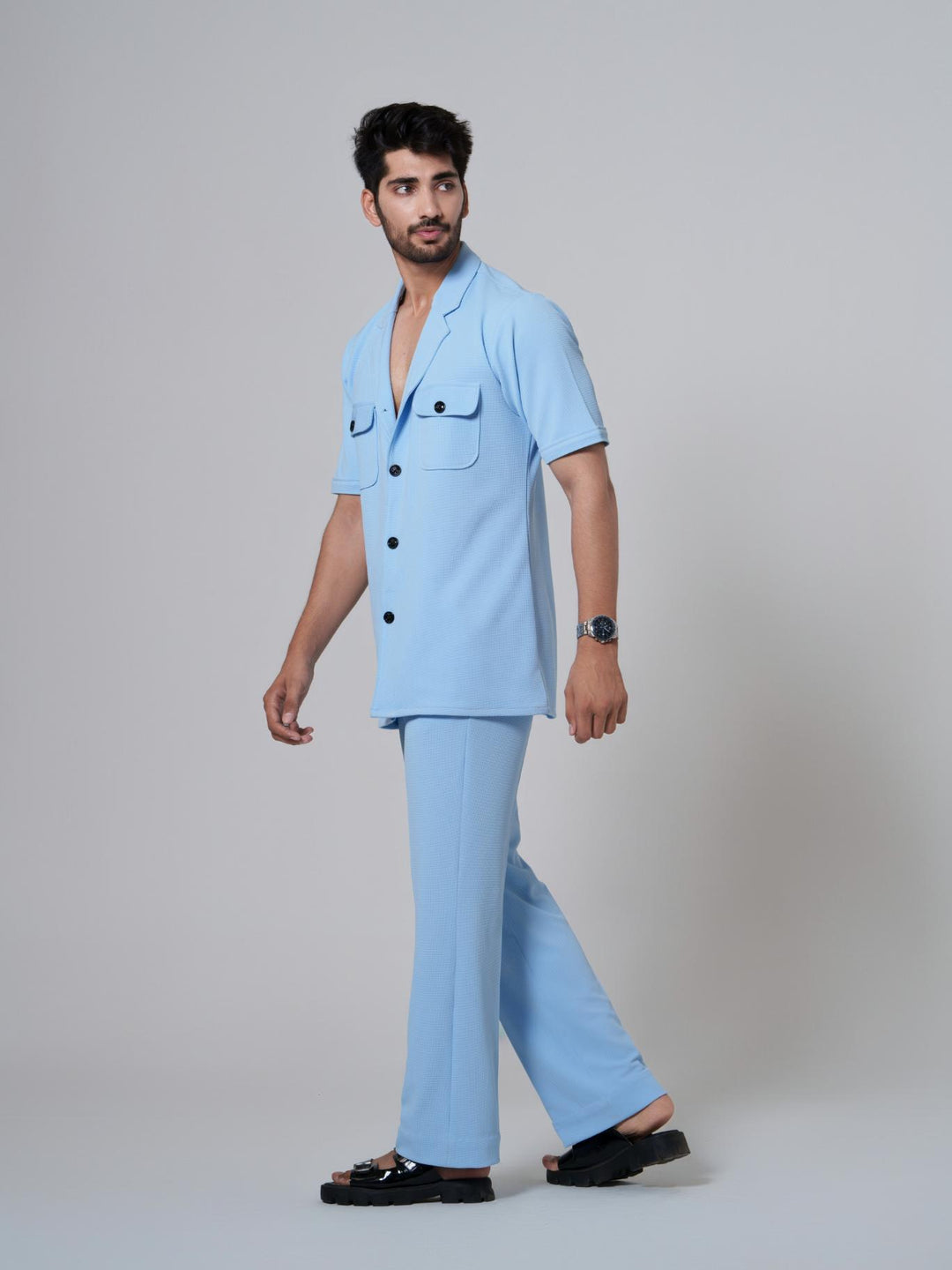 BroCode- Men 2 Pocket Co-Ord Set with pants in premium Popcorn Cotton