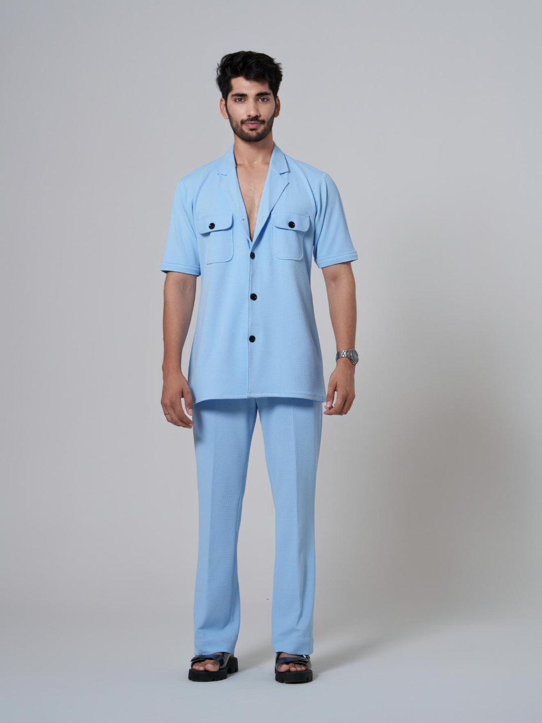 BroCode- Men 2 Pocket Co-Ord Set with pants in premium Popcorn Cotton