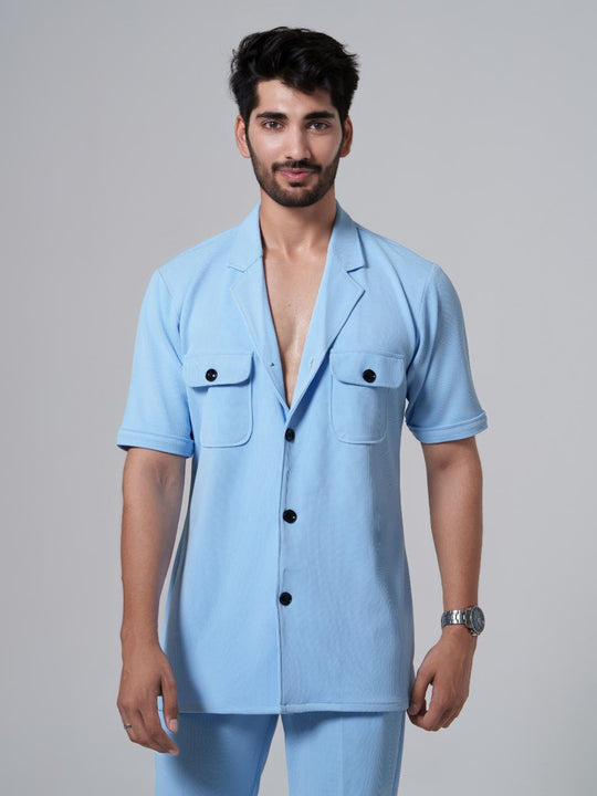 BroCode- Men 2 Pocket Co-Ord Set with pants in premium Popcorn Cotton