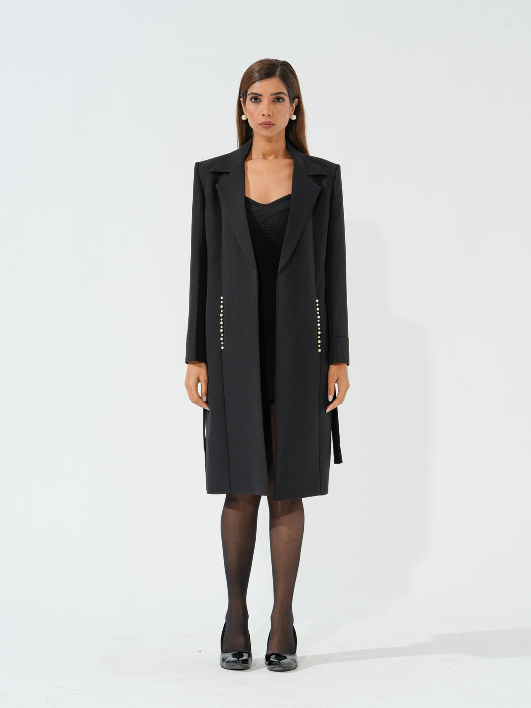 Candy - Women's Longline Coat in Banana crape