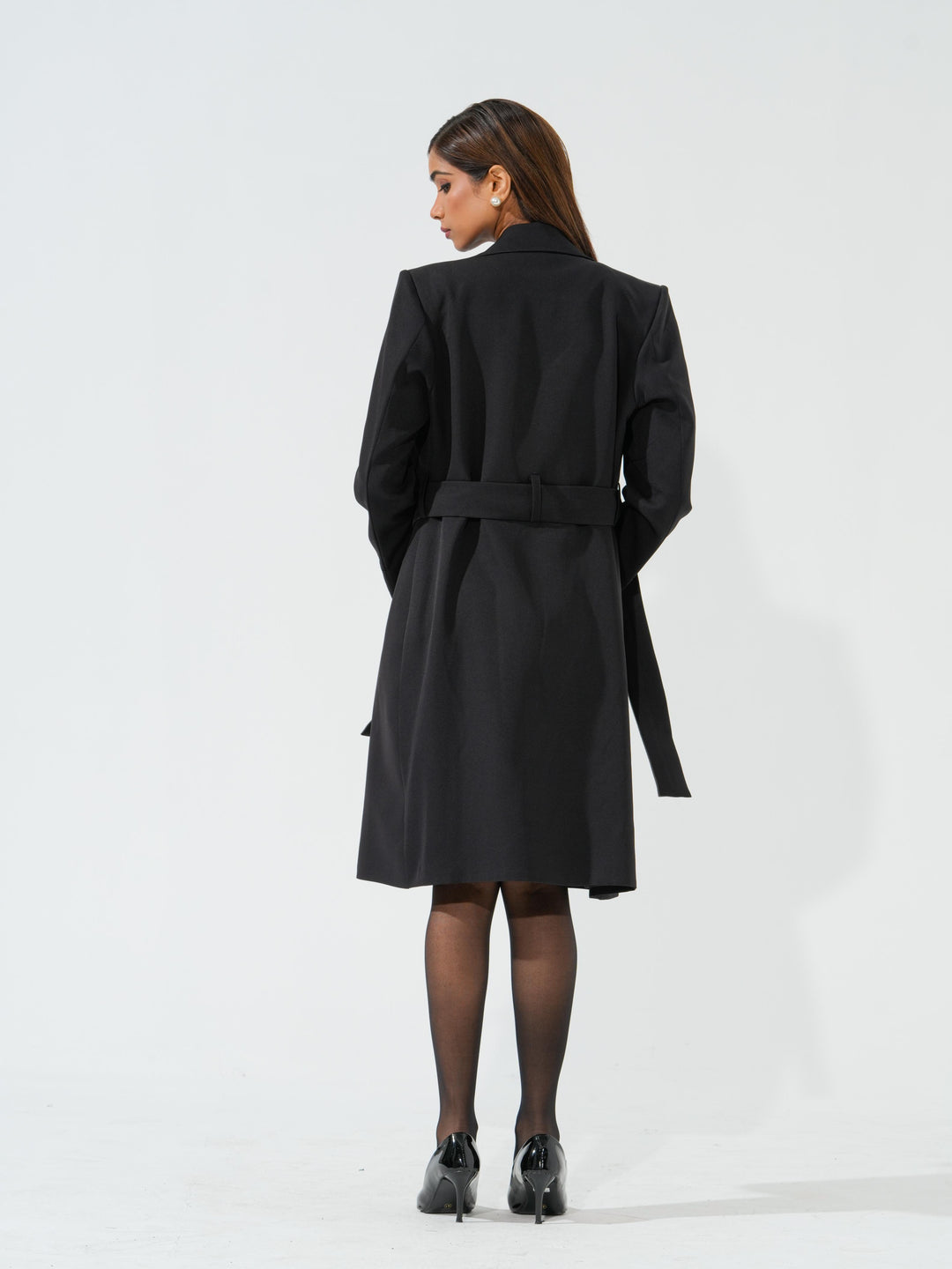 Candy - Women's Longline Coat in Banana crape