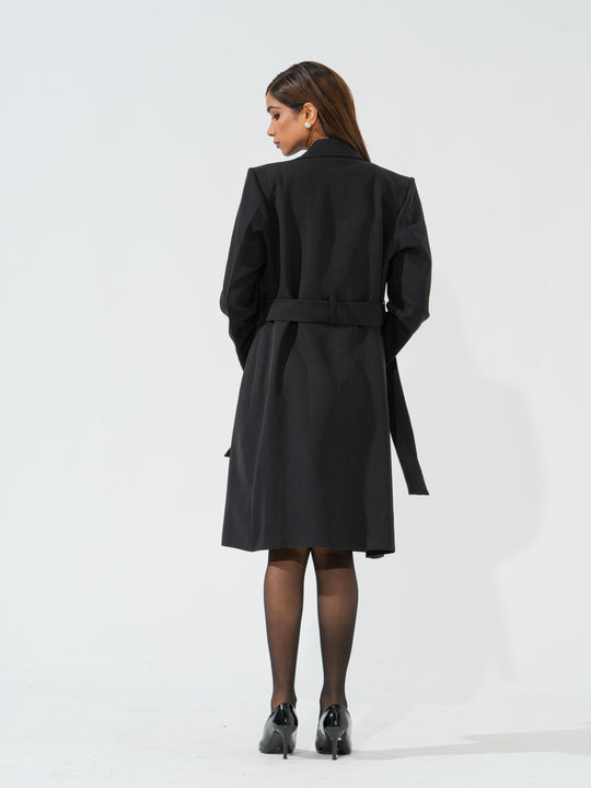 Candy - Women's Longline Coat in Banana crape