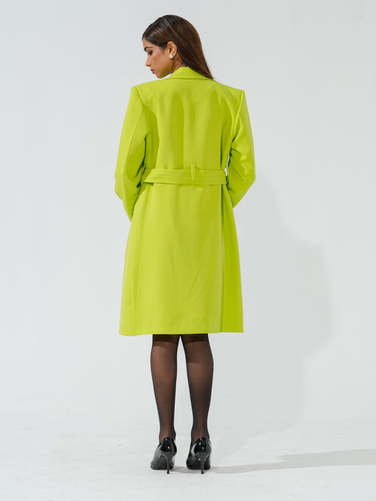 Candy - Women's Longline Coat in Banana crape