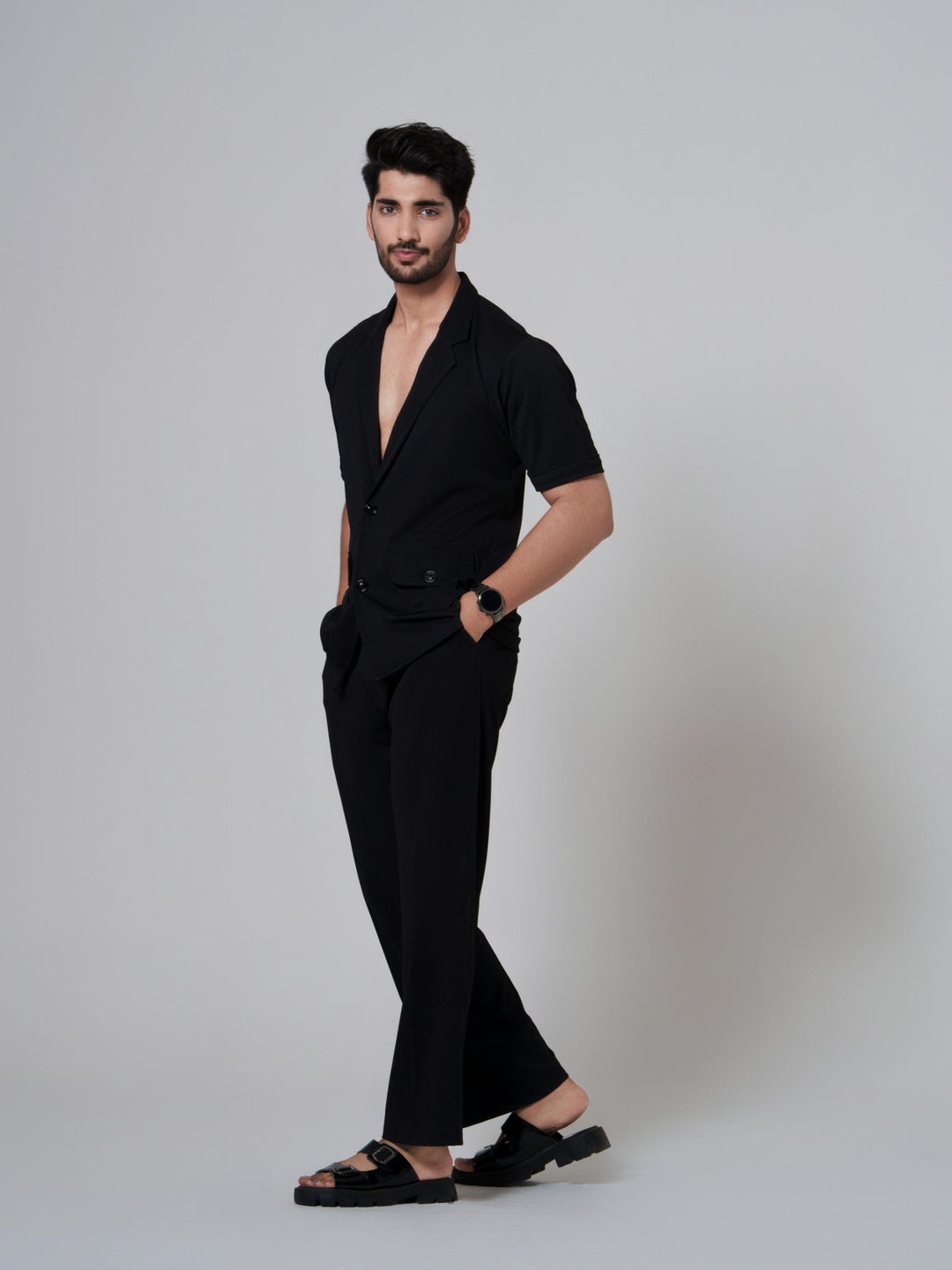 Alchemy- Two Button Shirt with Pant in Premium Popcorn Cotton