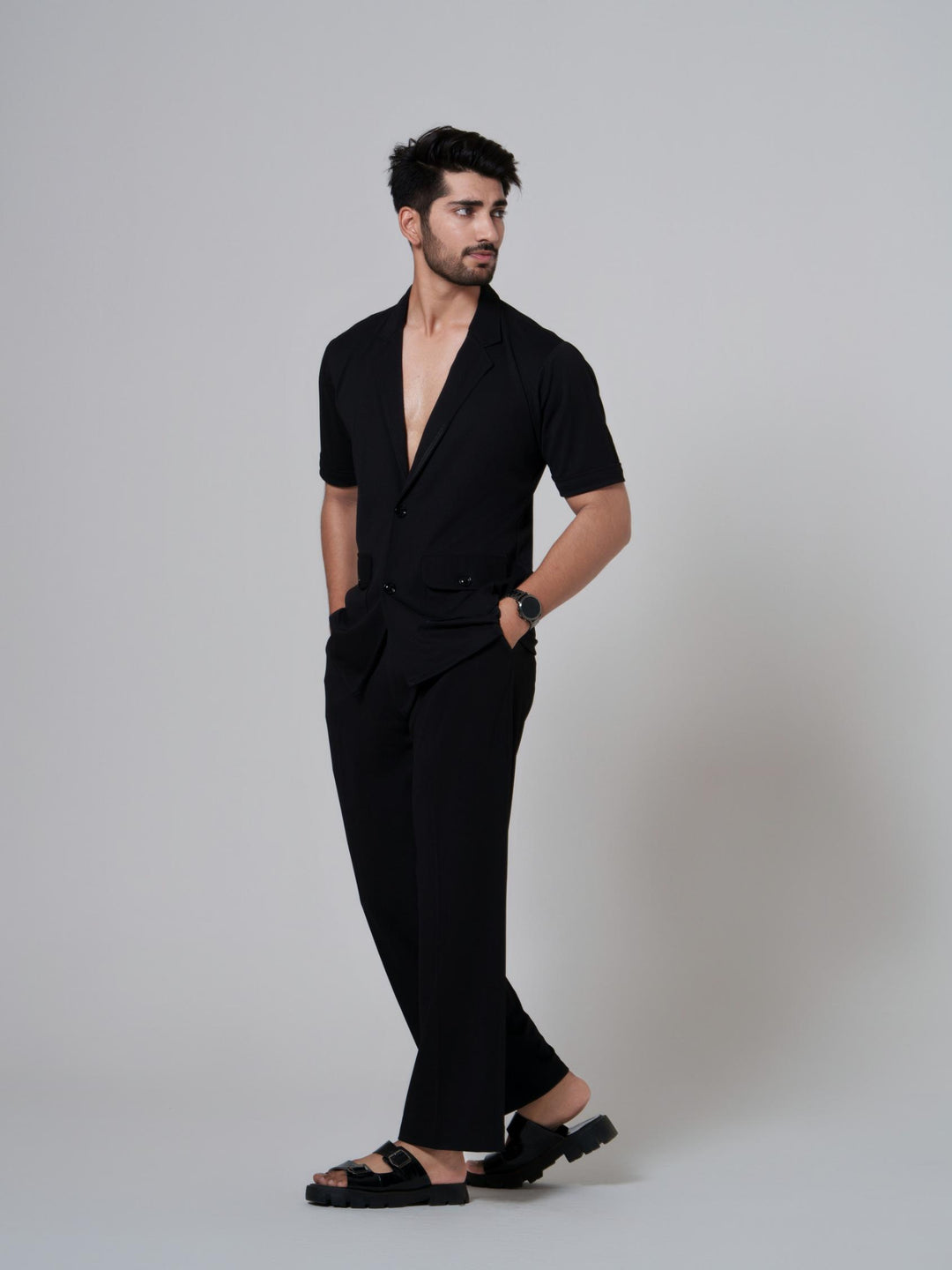 Alchemy- Two Button Shirt with Pant in Premium Popcorn Cotton