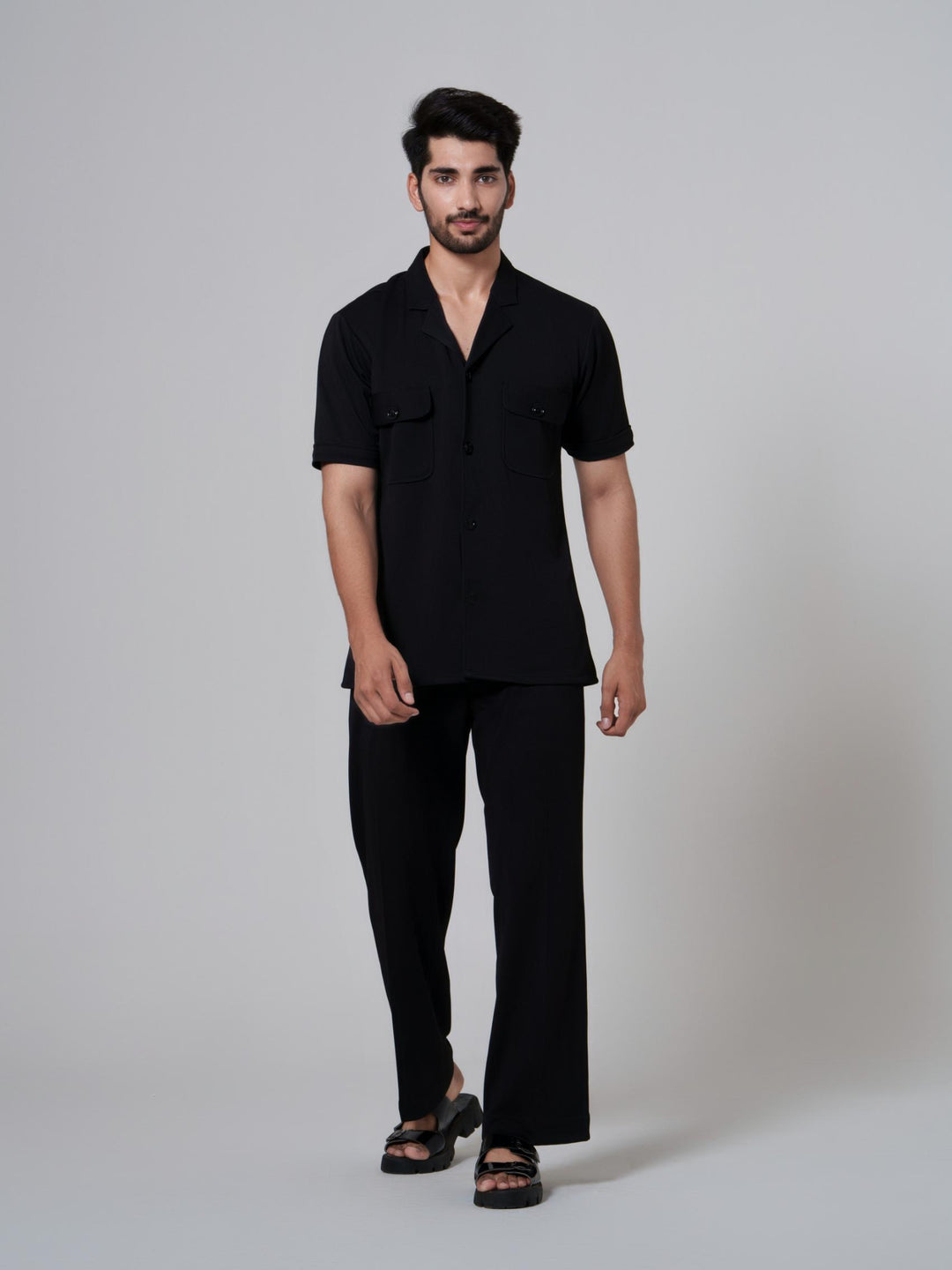 BroCode- Men 2 Pocket Co-Ord Set with pants in premium Popcorn Cotton