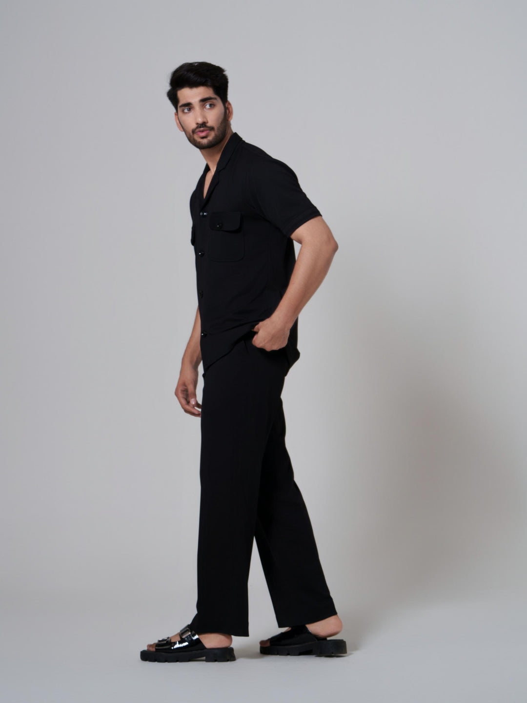 BroCode- Men 2 Pocket Co-Ord Set with pants in premium Popcorn Cotton